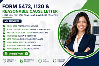 file form 5472 1120 and reasonable cause letter