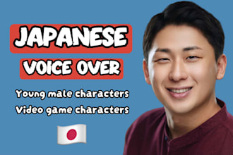 be your video game character male japanese voice