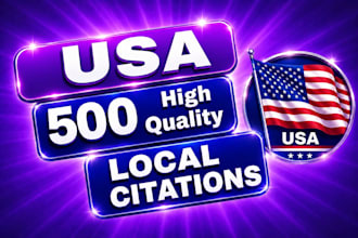 do 500 USA local citations and directory submission