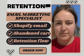setup retention shopify email flow and retention abandoned cart email