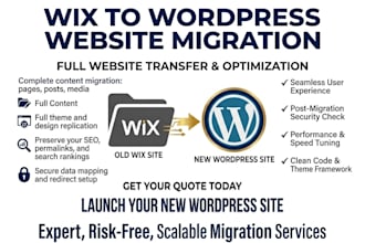 migrate wix to wordpress website woocommerce website migration to wordpress