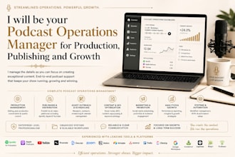 be your podcast operations manager for production, publishing and growth