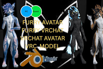 do custom vrchat avatar vrc model furry nsfw 3d vtuber vrc commission