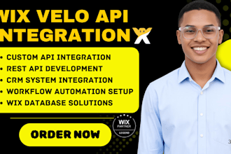 integrate custom api, rest api, crm and automation using wix velo, wix database