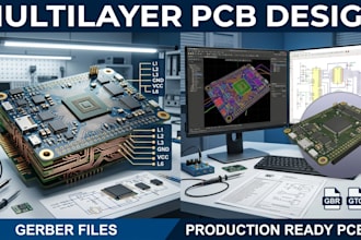 create multilayer pcb layout, schematic design and gerber files