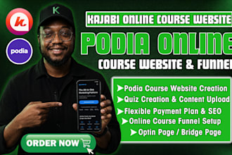 do podia website, podia online course, kajabi course website, community building