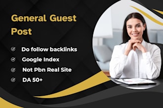 build general backlinks via general guest post on high da to rank blogs