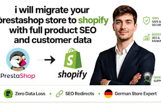migrate your prestashop store to shopify with full product SEO and customer data