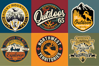 design hunting fishing logo outdoor vintage adventure t shirt design