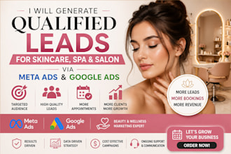 generate qualified skincare, spa and salon leads via meta ads and google ads