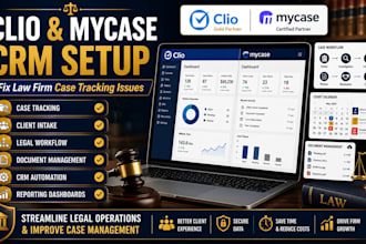 set up clio and mycase CRM for law firm case tracking issues