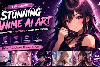 create stunning anime ai art, waifus, characters, and manga illustrations