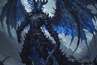 dark fantasy art with unique, intricate details