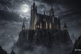 dark fantasy art with unique, intricate details