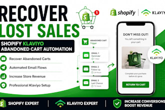 setup shopify klaviyo abandoned cart recovery email automation
