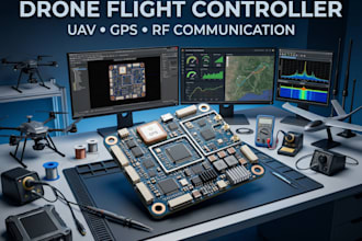 design drone flight controller, uav and rf communication hardware