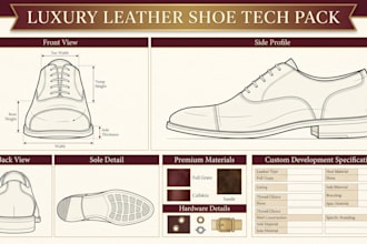 do shoe design footwear tech pack luxury leather custom shoe development