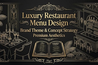 design a luxury restaurant menu and brand theme strategy