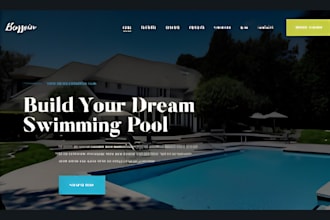 design swimming pool service website with booking hot tub construction website