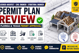 review permits licensed architect, civil structural engineer texas california