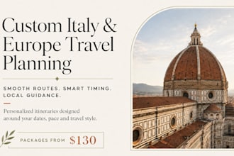 create a custom italy and europe travel itinerary and plan