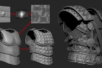 custom 3d cosplay armor, helmet, mask, wearable props stl files eva foam cosplay