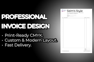 design professional invoice recelpt or cash memo