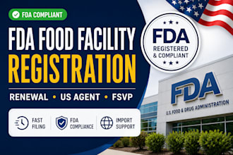 do fda food facility registration, renewal, US agent and fsvp