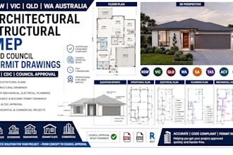 do nsw vic qld wa australia architectural structural mep permit engineer drawing