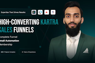 build a complete high converting sales funnel and automation in kartra