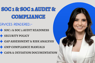 prepare soc 1 or soc 2 readiness, audit reports for compliance by a CPA