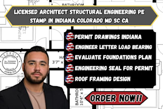 licensed architect structural engineering pe stamp in indiana colorado md sc ca