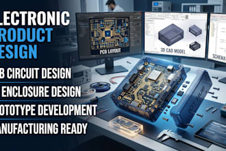 design electronic product, pcb circuit and 3d enclosure