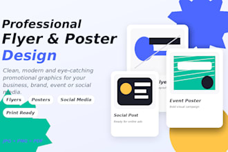 design a professional flyer, poster, or social media graphic