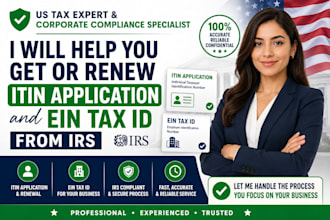 help you get or renew itin application and ein tax id from irs