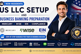 help non residents form a US llc and prepare for mercury wise business banking