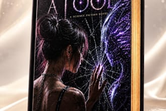 create cinematic fantasy and sci fi book cover