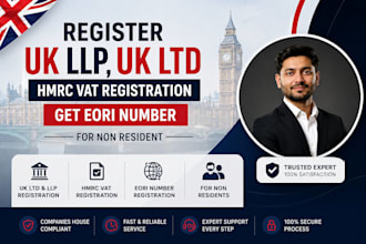 register UK llp, uk ltd, hmrc vat registration get eori number for non resisdent