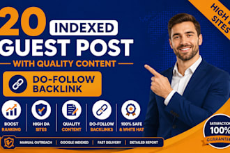 do SEO guest posting on real websites with high quality backlinks