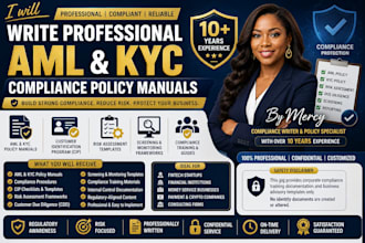 write professional aml and kyc compliance policy manuals