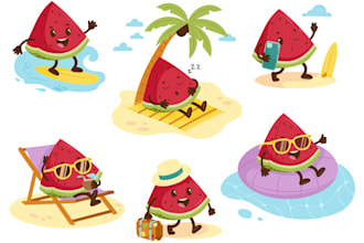 design a cute cartoon vector mascot for your brand or project