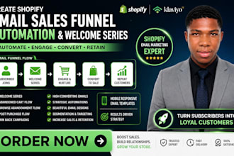 create shopify email sales funnel automation and welcome series