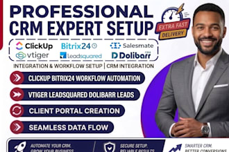 setup clickup CRM workflow bitrix24 vtiger leadsquared dolibarr CRM automation
