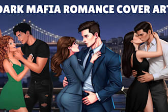 design dark mafia romance book cover nsfw character art fantasy romance fiction