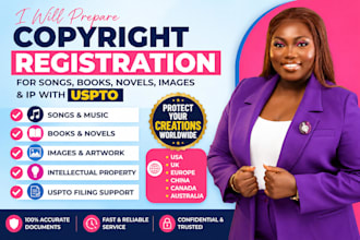 file copyright registration for songs, books, novels, images and creative works