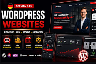 design german eu wordpress website with ai chatbot CRM booking automation system