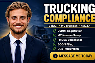 handle your fmcsa compliance, usdot mc number, and trucking registration