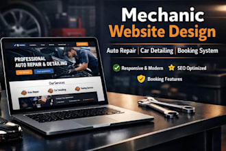 design mechanic website, auto repair, car detailing wordpress website