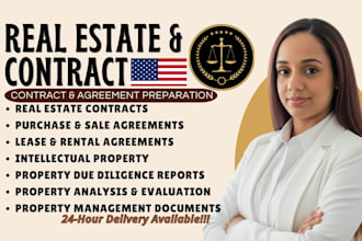 draft and review real estate contract, estate agreement, leases, property report