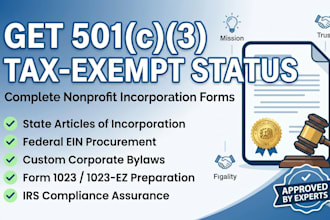 prepare your 501c3 tax exempt nonprofit incorporation forms